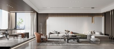 现代家居客厅3D模型下载